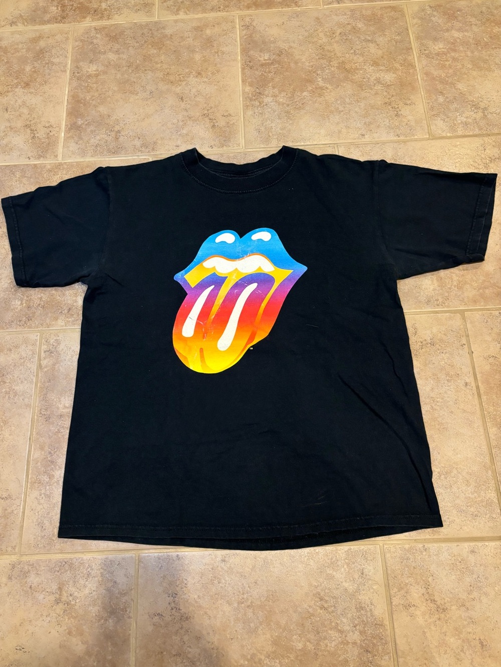 Rolling Stones 2002 Forty Licks Concert Black Short Sleeve Tee Men’s Medium